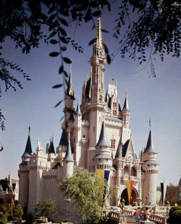 Cinderella Castle, Magic Kingdom Theme Park, Walt Disney World, Florida, 1971.